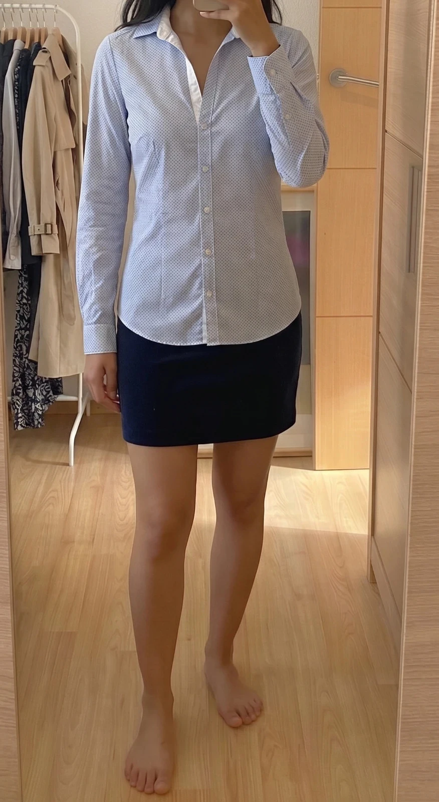Camisa Estampada de Rayas y Topos - H&M (Talla 38)